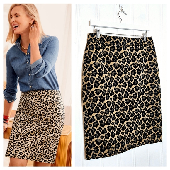 Talbots Dresses & Skirts - Talbots Cheetah Print A-Line Skirt 10P Canvas Petite Leopard Above Knee